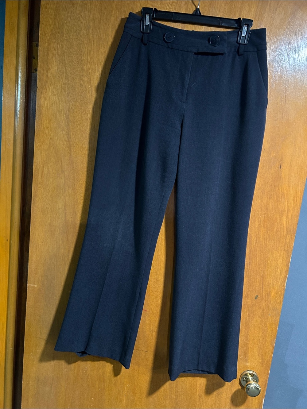 East 5th Navy Wide-Leg Dress Pants with Button Waist